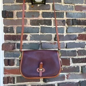 Dooney & Bourke vintage green label Tab Crossbody bag in maroon 1980’s good cond